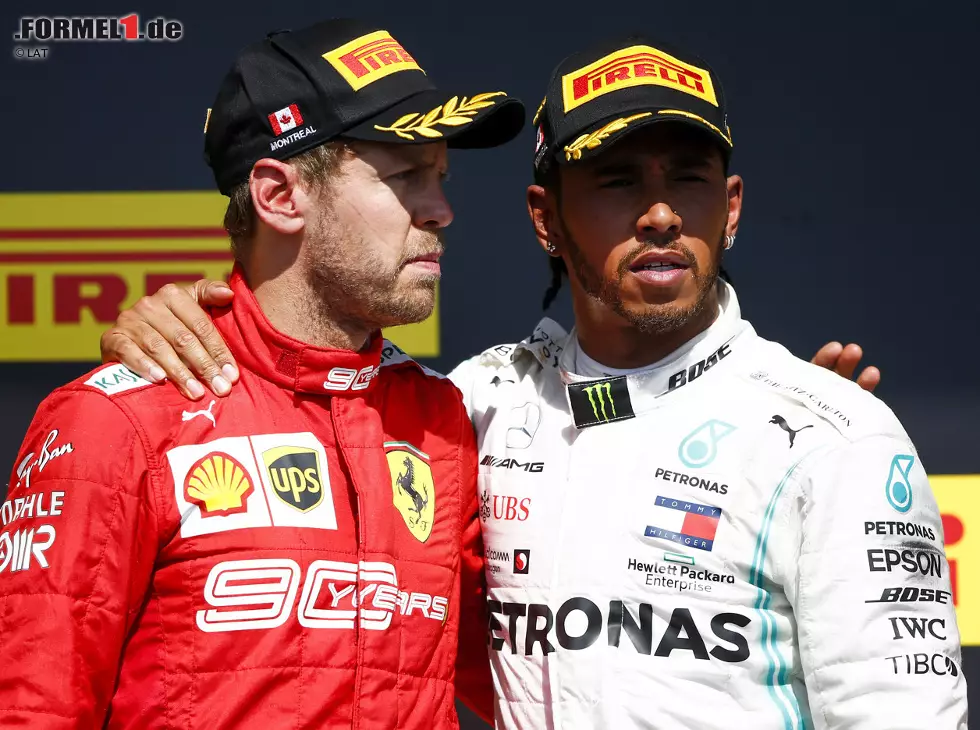 Foto zur News: Sebastian Vettel, Lewis Hamilton
