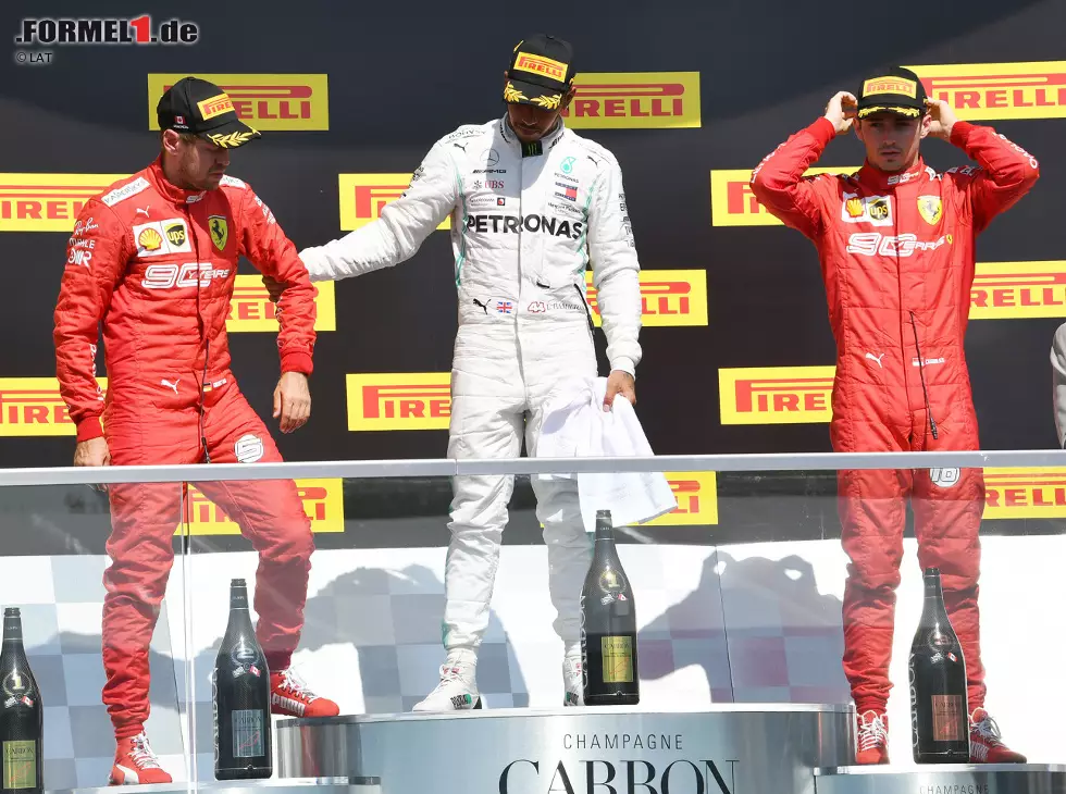 Foto zur News: Sebastian Vettel, Lewis Hamilton, Charles Leclerc
