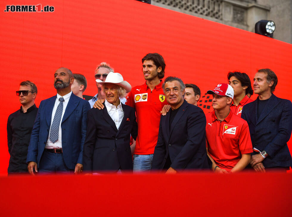 Foto zur News: Luca Badoer, Kimi Räikkönen, Antonio Giovinazzi, Jean Alesi, Mick Schumacher