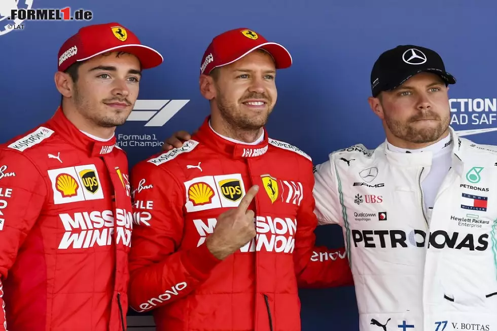 Foto zur News: Charles Leclerc, Sebastian Vettel, Valtteri Bottas