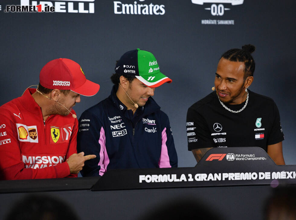 Foto zur News: Sebastian Vettel, Sergio Perez, Lewis Hamilton, Alexander Albon