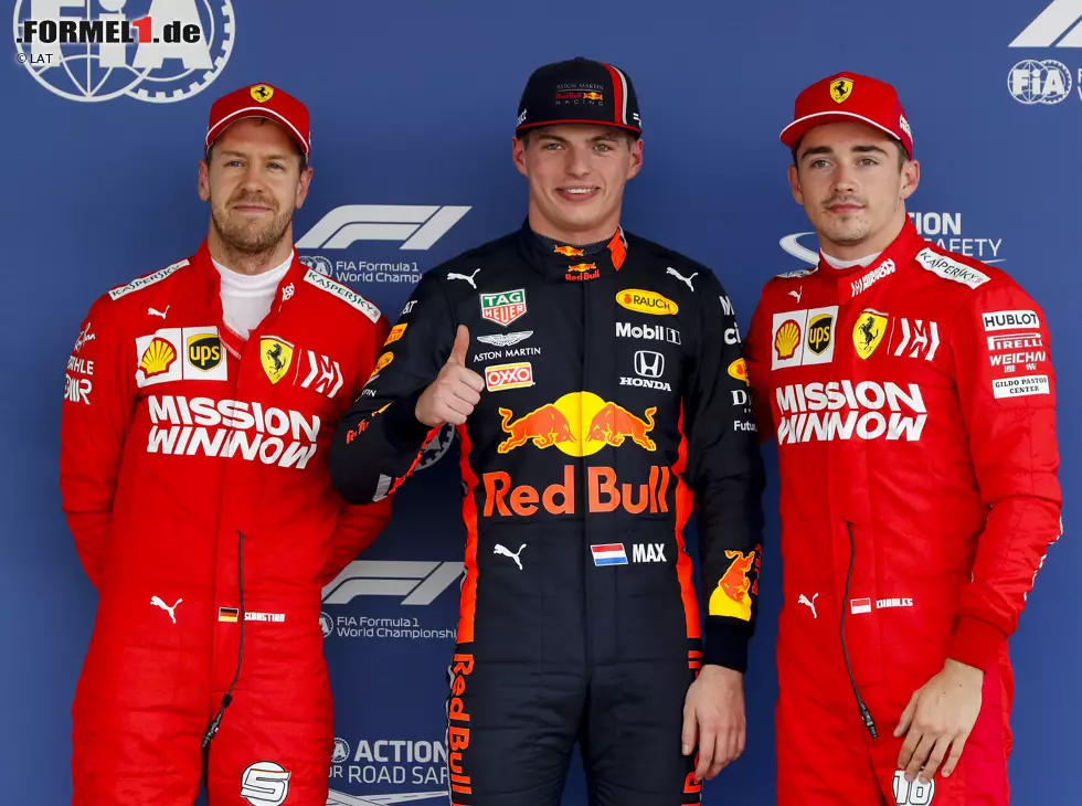 Foto zur News: Sebastian Vettel, Max Verstappen, Charles Leclerc