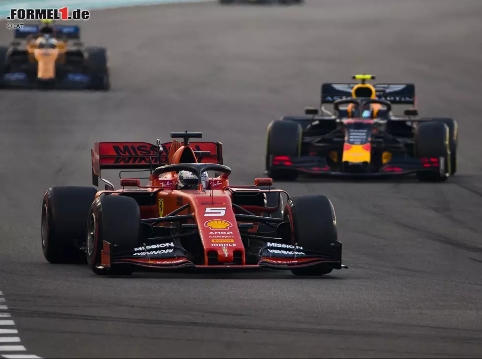 Foto zur News: Sebastian Vettel, Alexander Albon, Lando Norris