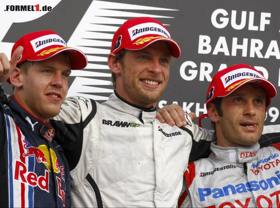 Foto zur News: Sebastian Vettel, Jenson Button, Jarno Trulli