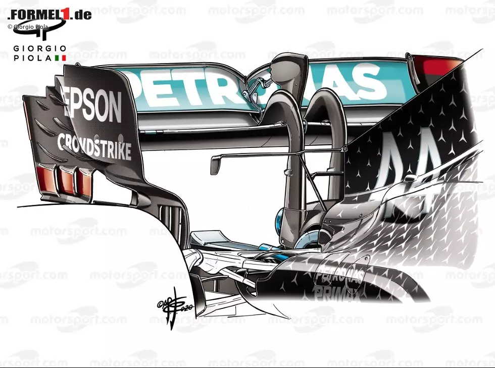 Mercedes W11, Heckflügel Foto zur News: Mercedes W11, Heckflügel