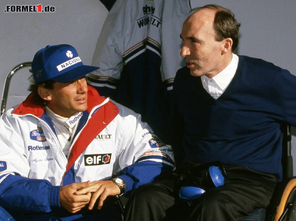 Foto zur News: Ayrton Senna, Frank Williams