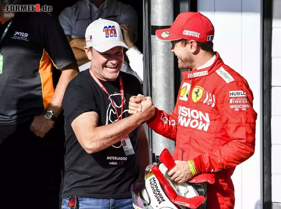 Foto zur News: Rubens Barrichello, Sebastian Vettel