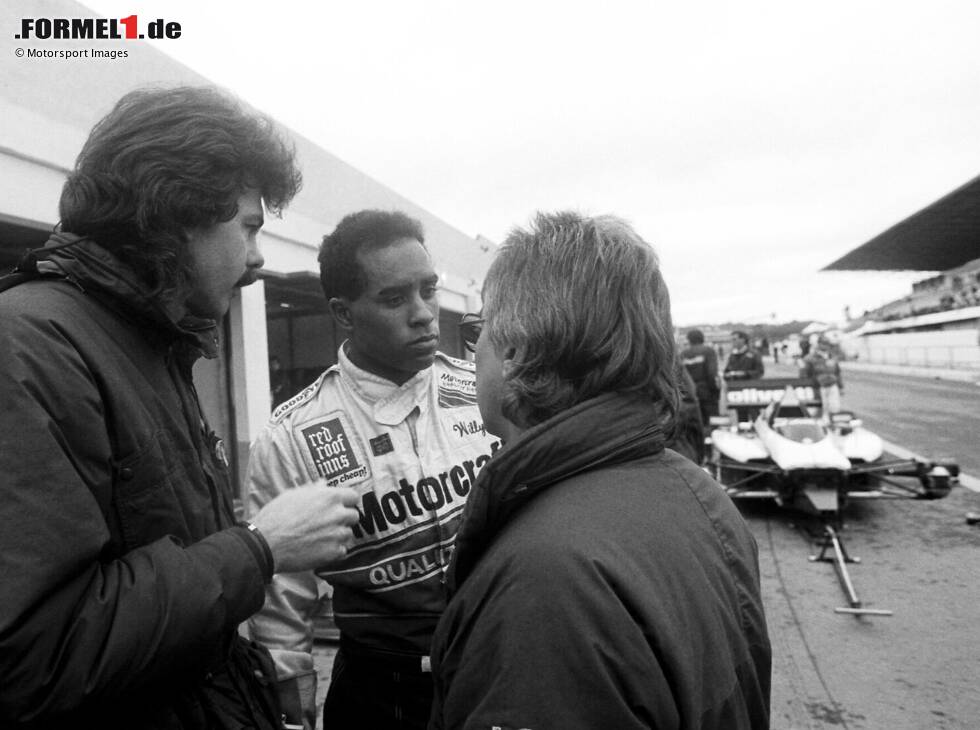 Foto zur News: Willy Ribbs mit Gordon Murray und Herbie Blash bei Brabham