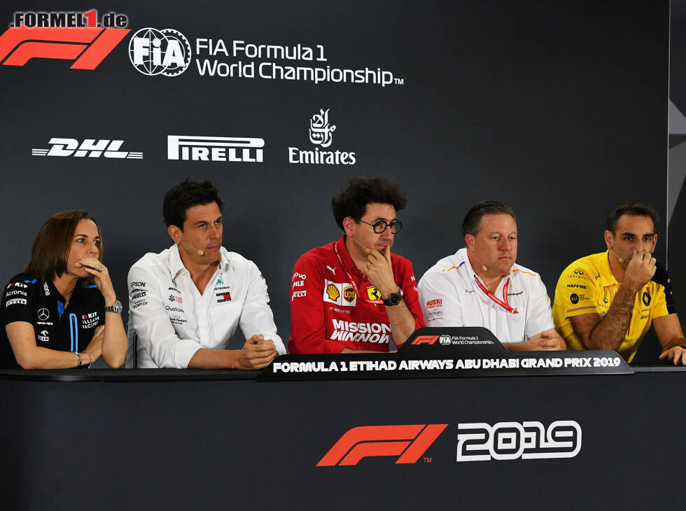 Claire Williams, Toto Wolff, Mattia Binotto, Zak Brown, Cyril Abiteboul Foto zur News: Claire Williams, Toto Wolff, Mattia Binotto, Zak Brown, Cyril Abiteboul