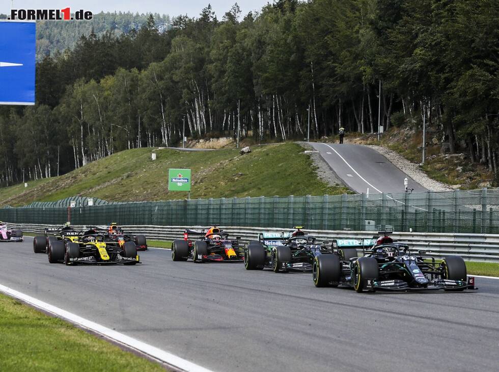 Foto zur News: Lewis Hamilton, Valtteri Bottas, Max Verstappen, Daniel Ricciardo