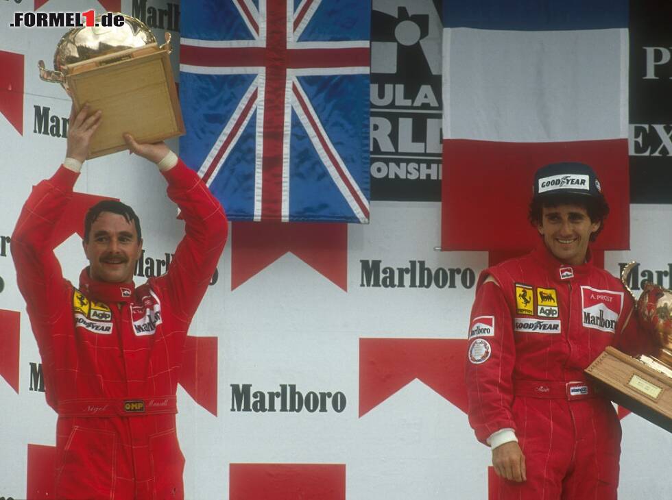 Foto zur News: Alain Prost, Nigel Mansell
