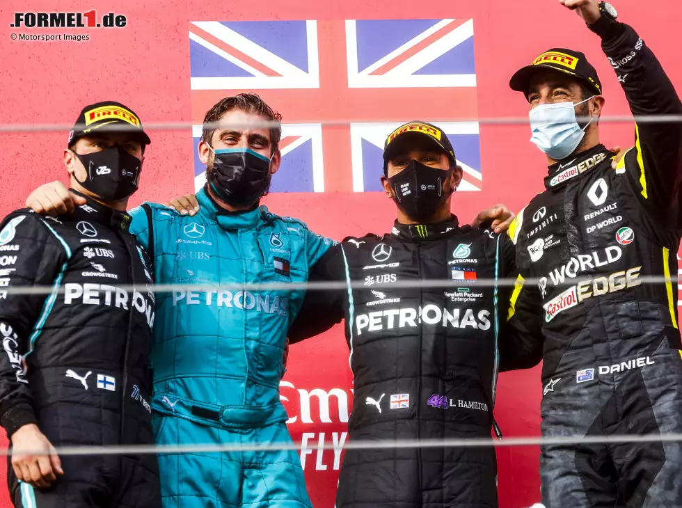 Valtteri Bottas, Leo Stevens, Lewis Hamilton, Daniel Ricciardo Foto zur News: Valtteri Bottas, Leo Stevens, Lewis Hamilton, Daniel Ricciardo