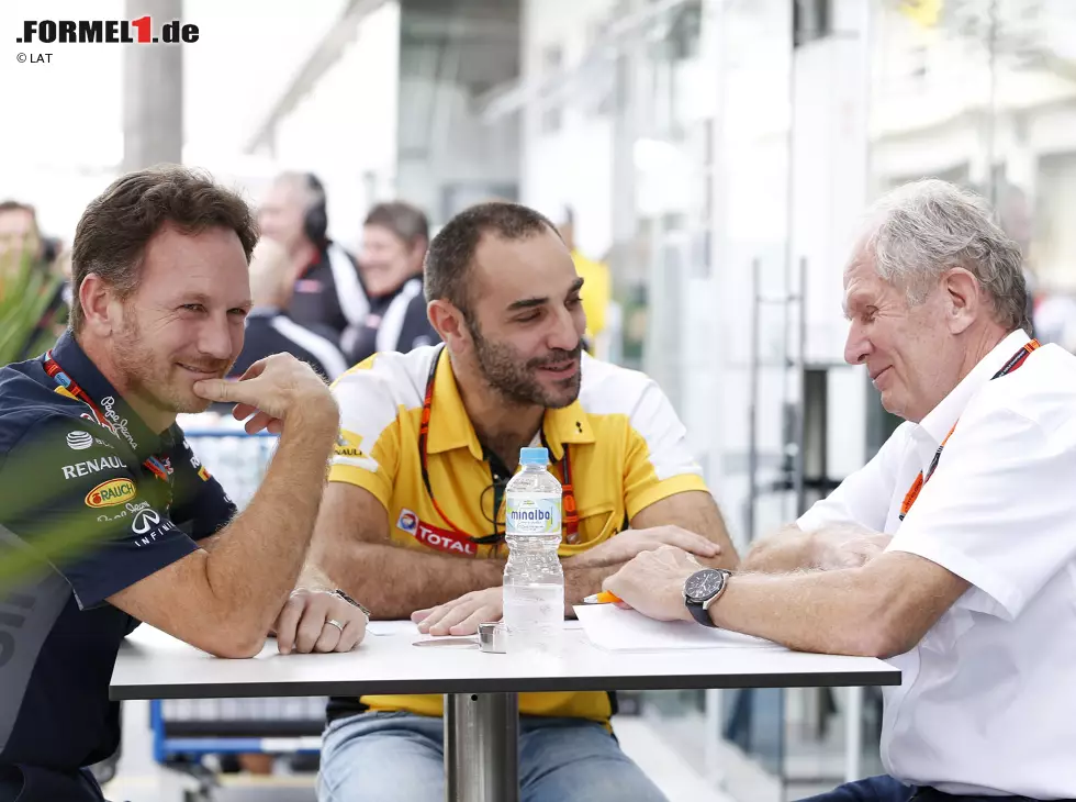 Foto zur News: Christian Horner, Cyril Abiteboul, Helmut Marko