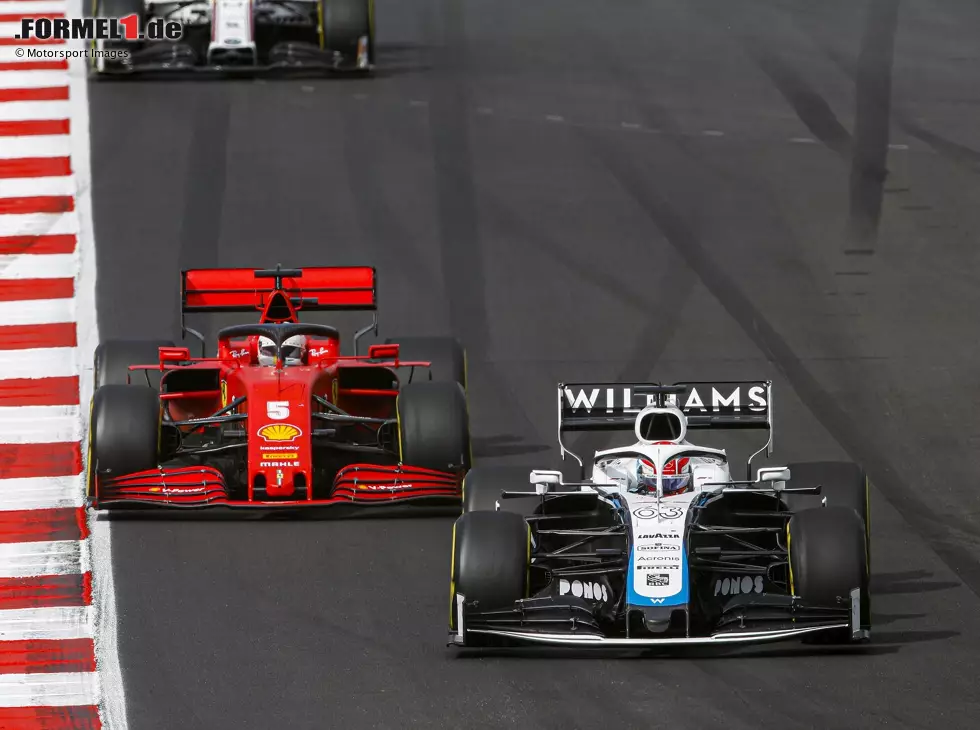 George Russell, Sebastian Vettel, Antonio Giovinazzi Foto zur News: George Russell, Sebastian Vettel, Antonio Giovinazzi
