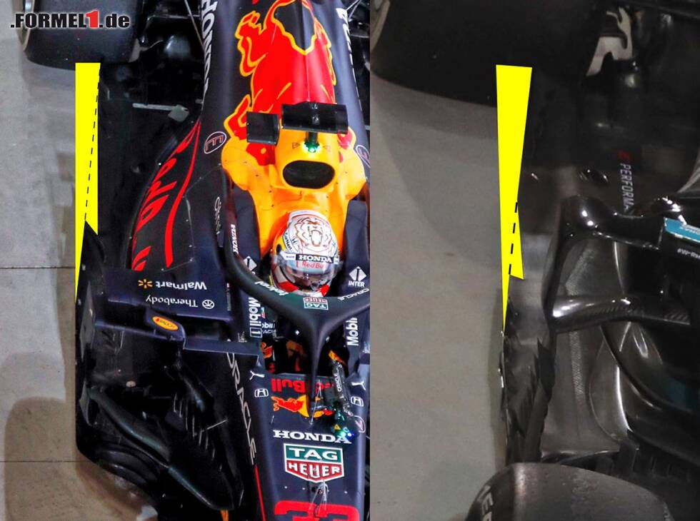 Foto zur News: Red Bull RB16B, Mercedes W12, Unterboden