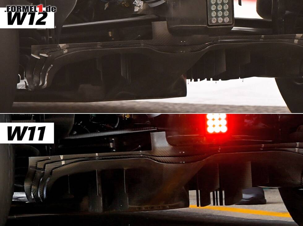 Foto zur News: Mercedes W11 vs. W12, Diffusor