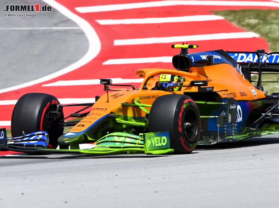 Foto zur News: Lando Norris im McLaren MCL35M mit Flow-Vis-Farbe