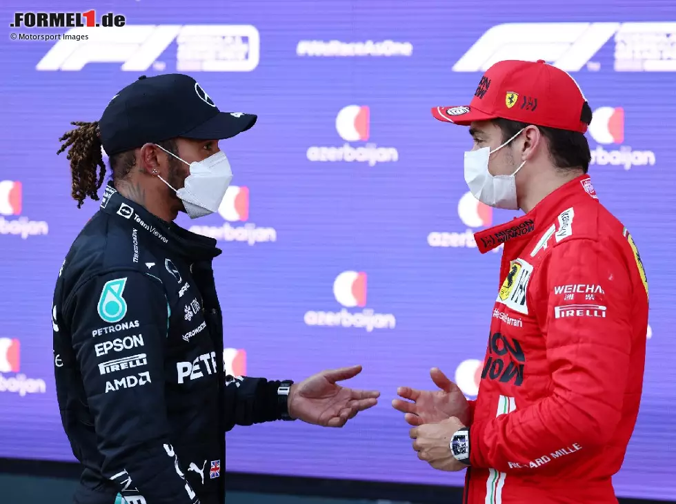 Foto zur News: Charles Leclerc, Lewis Hamilton