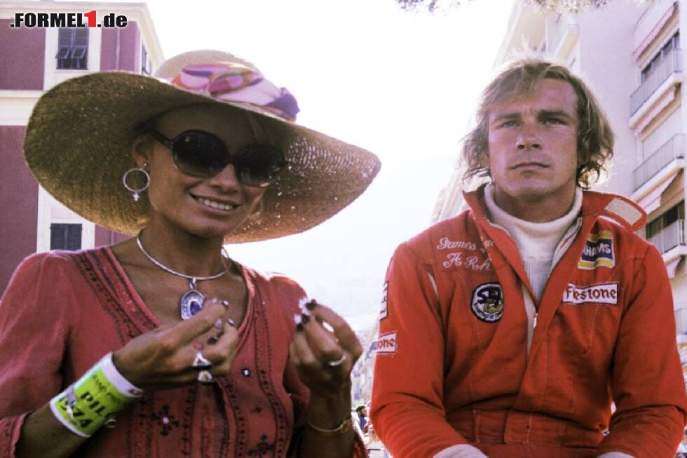 Foto zur News: Suzy Miller und James Hunt 1974 in Monaco