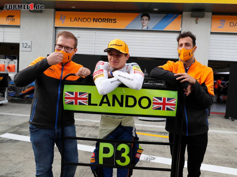 Foto zur News: Andreas Seidl, Lando Norris, Daniel Ricciardo