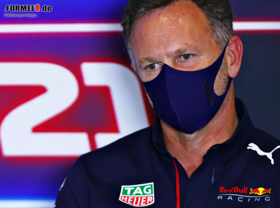 Christian Horner (Red-Bull-Teamchef) in der Freitags-Pressekonferenz beim Grand Prix von Großbritannien in Silverstone 2021 Foto zur News: Christian Horner (Red-Bull-Teamchef) in der Freitags-Pressekonferenz beim Grand Prix von Großbritannien in Silverstone 2021