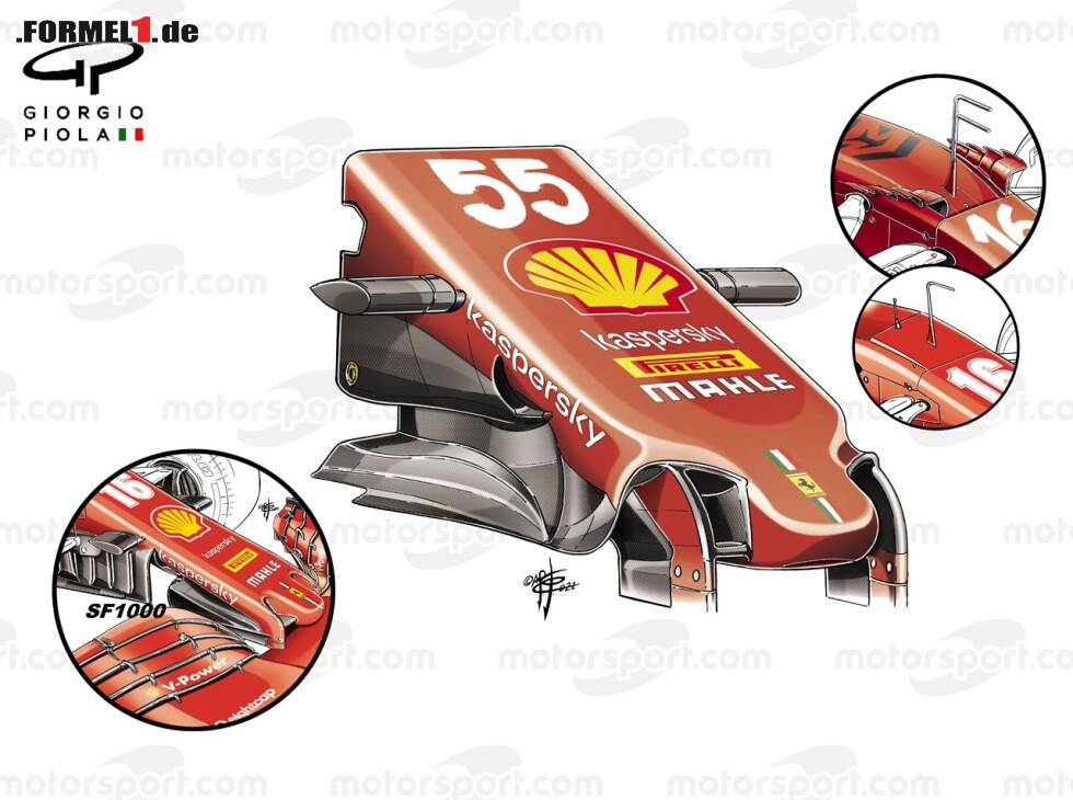 Foto zur News: Ferrari-Nase am SF21 aus der Formel-1-Saison 2021