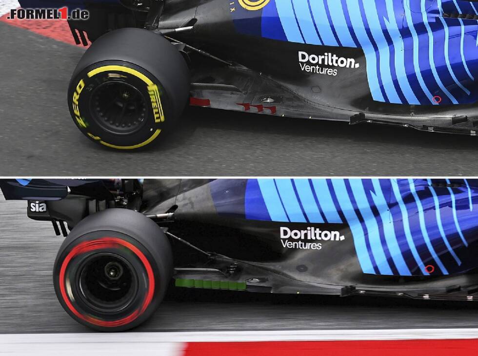 Foto zur News: Unterboden-Vergleich am Williams FW43B in der Formel-1-Saison 2021