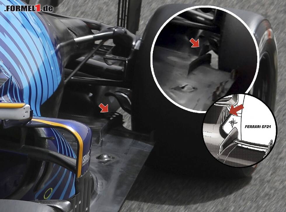 Foto zur News: Unterboden-Kanten am Williams FW43B aus der Formel-1-Saison 2021