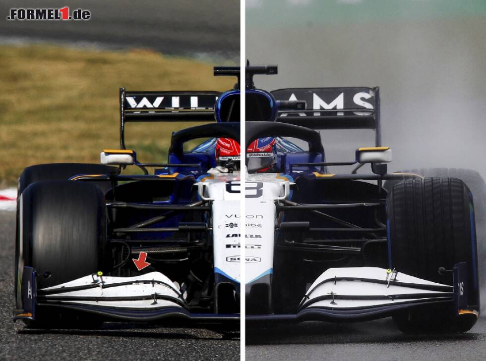 Foto zur News: Frontflügel-Vergleich am Williams FW43B aus der Formel-1-Saison 2021