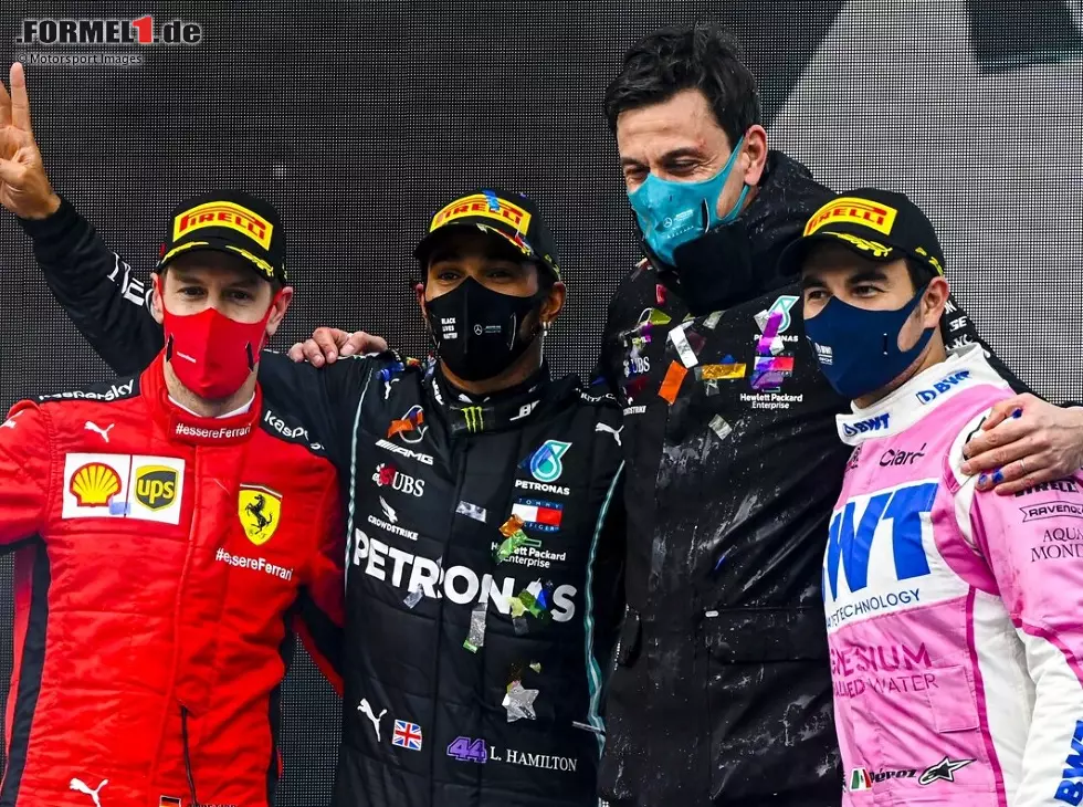 Sebastian Vettel, Lewis Hamilton, Toto Wolff, Sergio Perez Foto zur News: Sebastian Vettel, Lewis Hamilton, Toto Wolff, Sergio Perez