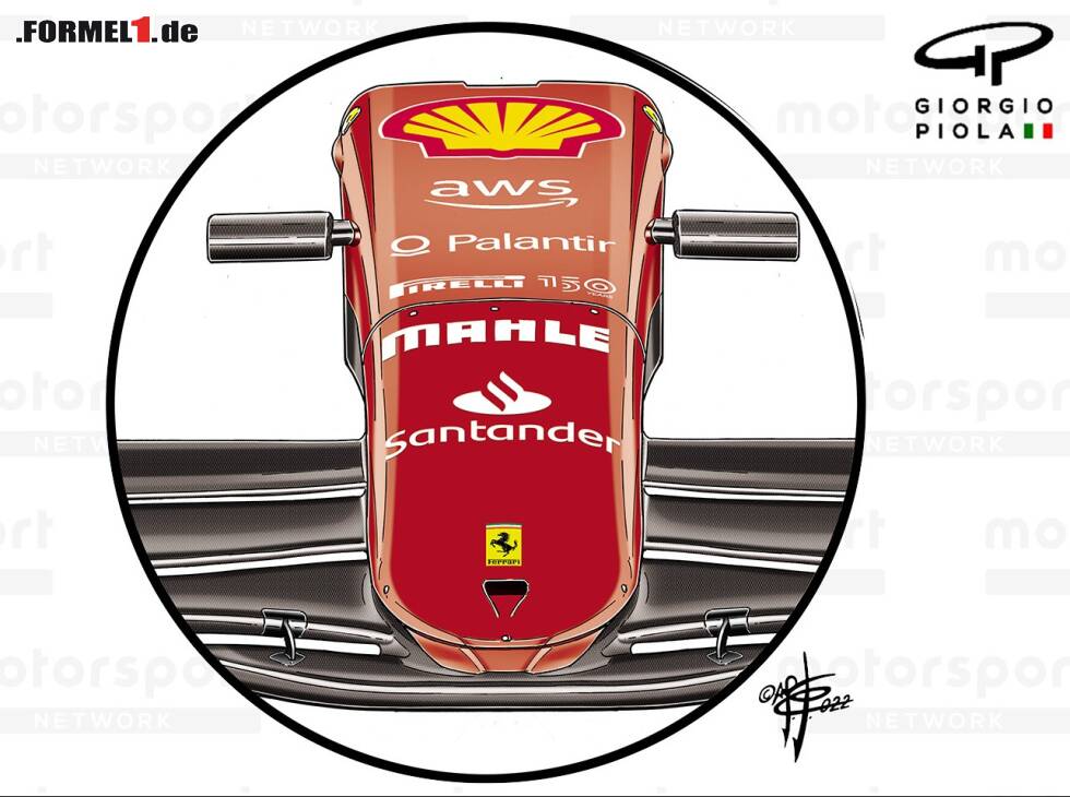 Foto zur News: Ferrari-Nase mit Abdeckung, im Fachjargon: Vanity Panel