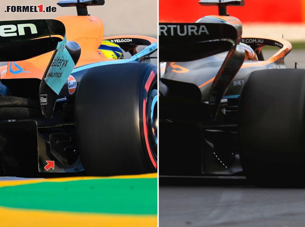 Foto zur News: Vergleich: Hintere Winglets am McLaren MCL36, GP Australien