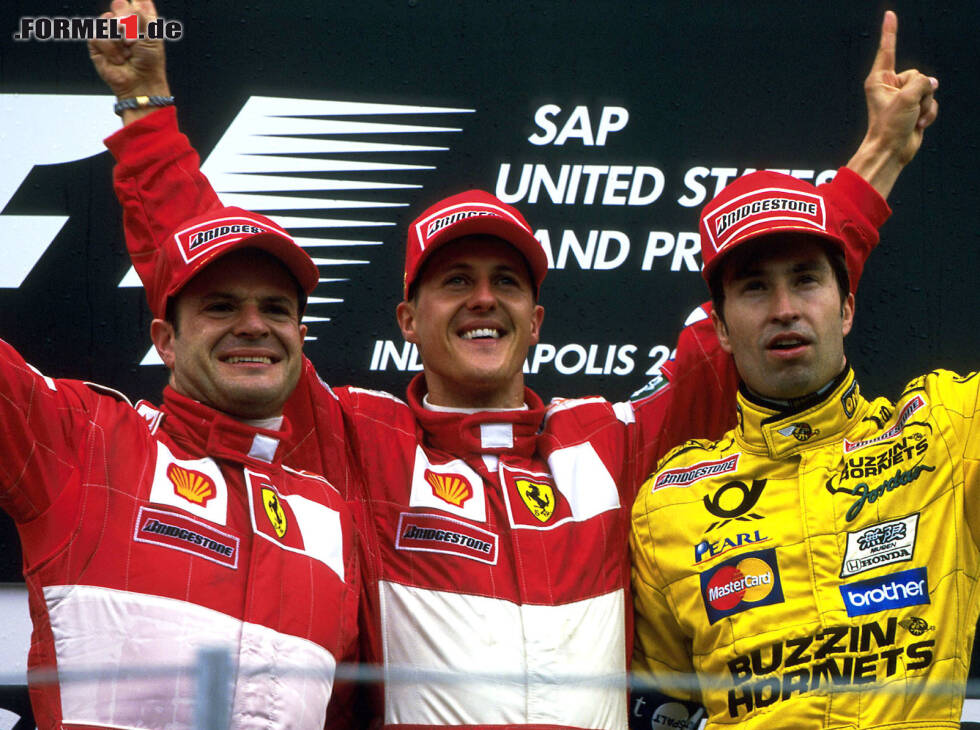 Foto zur News: Rubens Barrichello, Michael Schumacher, Heinz-Harald Frentzen