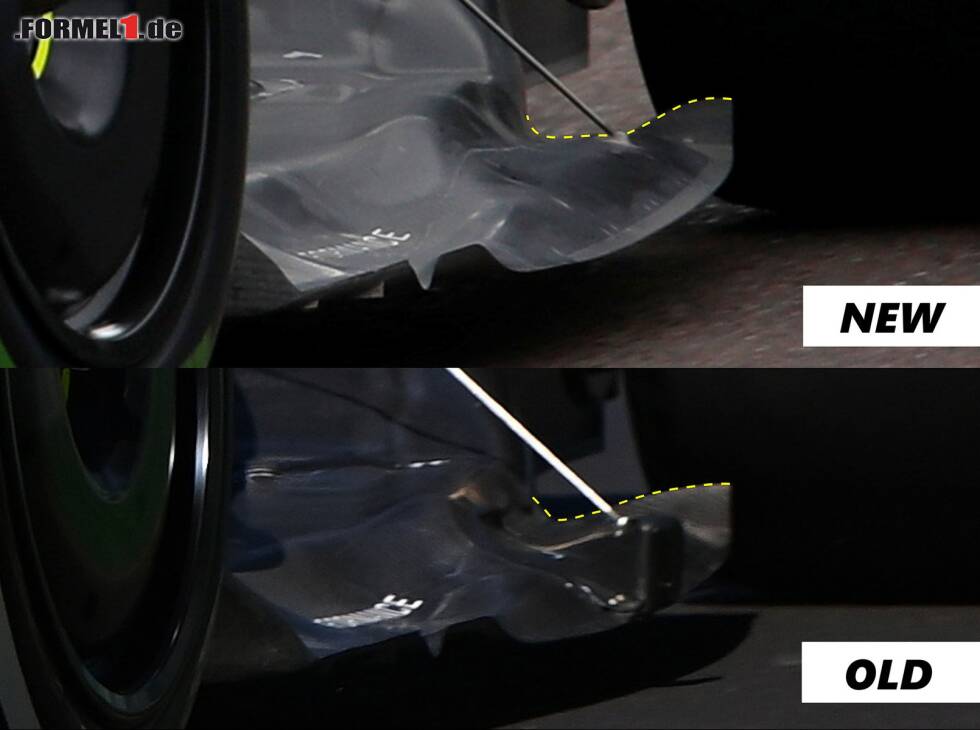Foto zur News: Unterboden-Varianten am Mercedes W13 in der Formel 1 2022 in Imola
