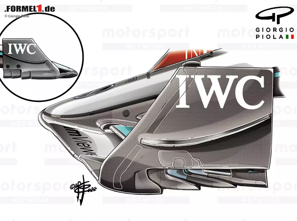 Foto zur News: Frontflügel-Details am Mercedes W13 beim Formel-1-Rennen 2022 in Miami