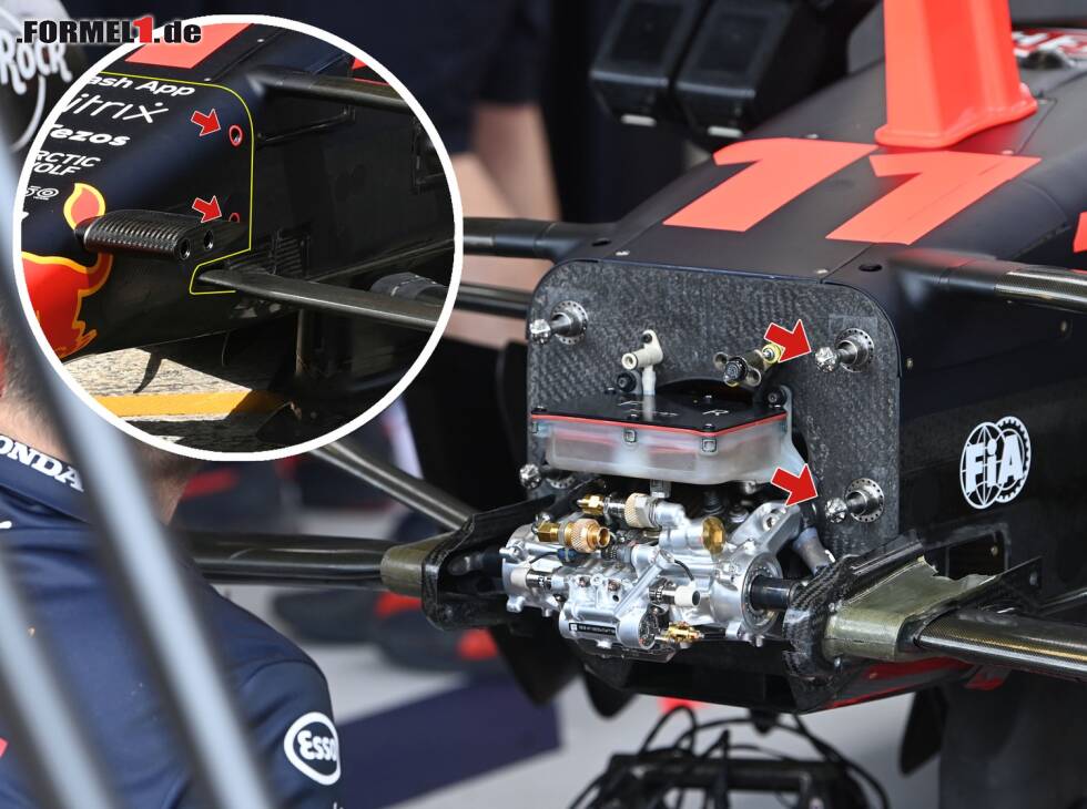 Foto zur News: Vorderrad-Aufhängung am Red Bull RB18 beim Grand Prix von Monaco 2022