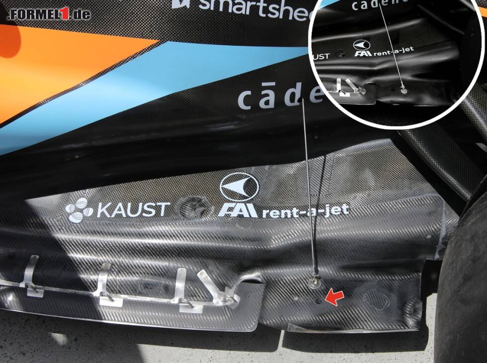 Foto zur News: Unterboden-Detail mit Stützstrebe am McLaren MCL36 beim Kanada-Grand-Prix 2022 in Montreal