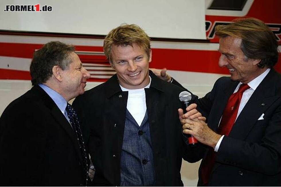 Foto zur News: Jean Todt, Kimi Räikkönen und Luca di Montezemolo