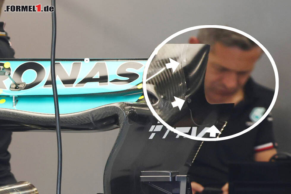 Foto zur News: Die Änderungen am Mercedes-Heckflügel im Detail