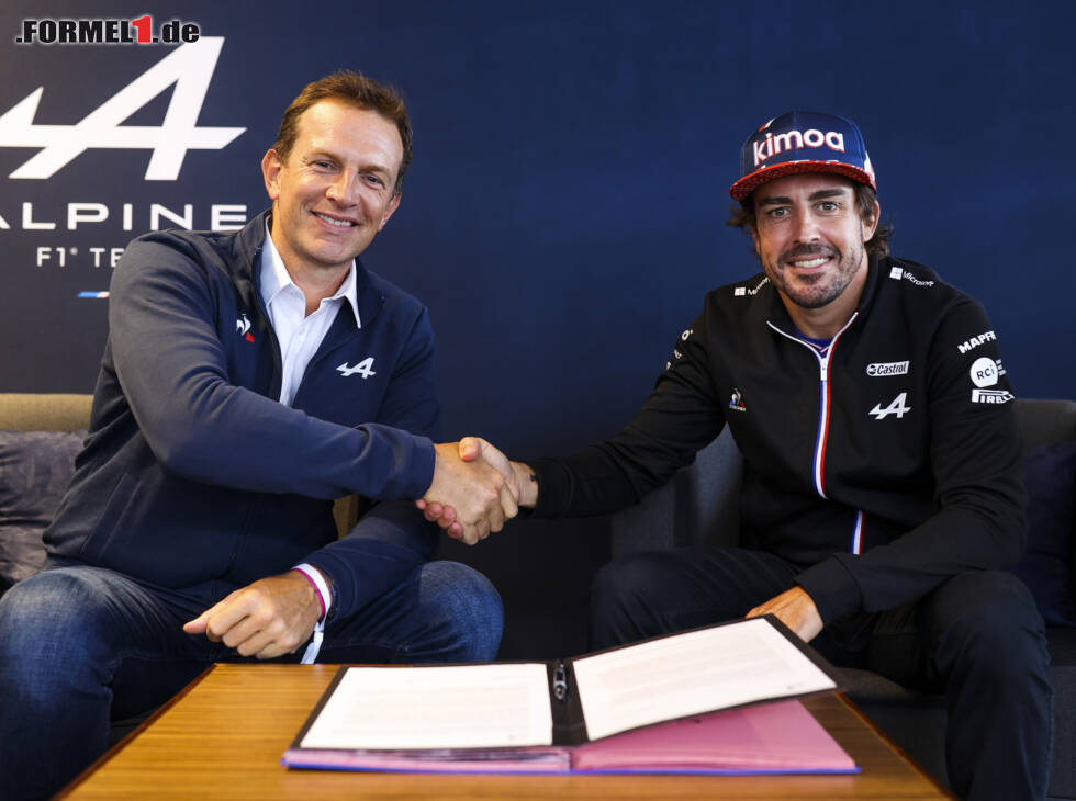 Foto zur News: Alpine-CEO Laurent Rossi, Fernando Alonso