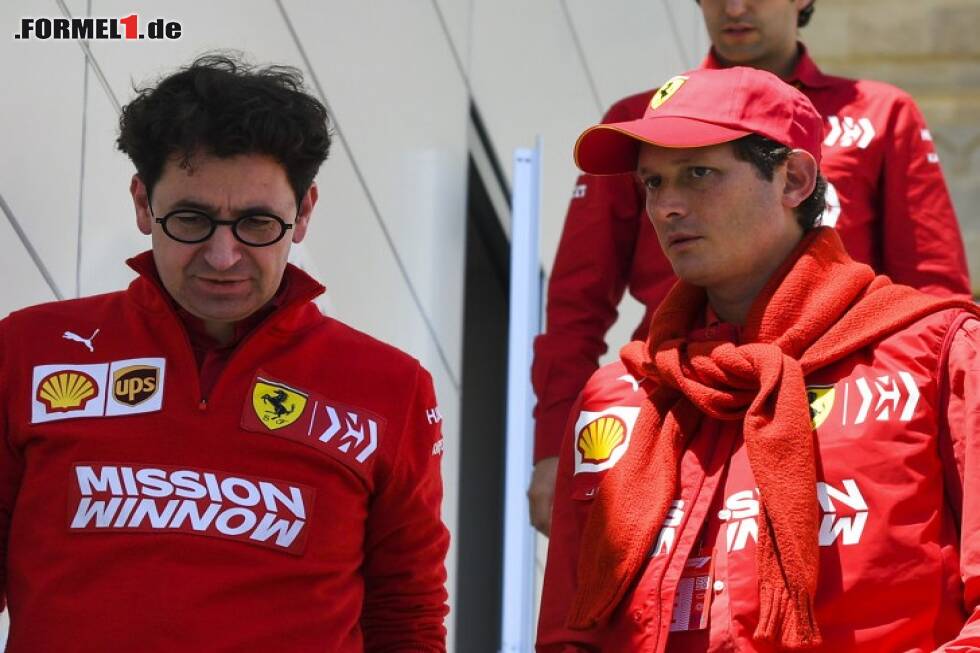 Foto zur News: Mattia Binotto (Ferrari-Teamchef) und John Elkann (Ferrari-Präsident)