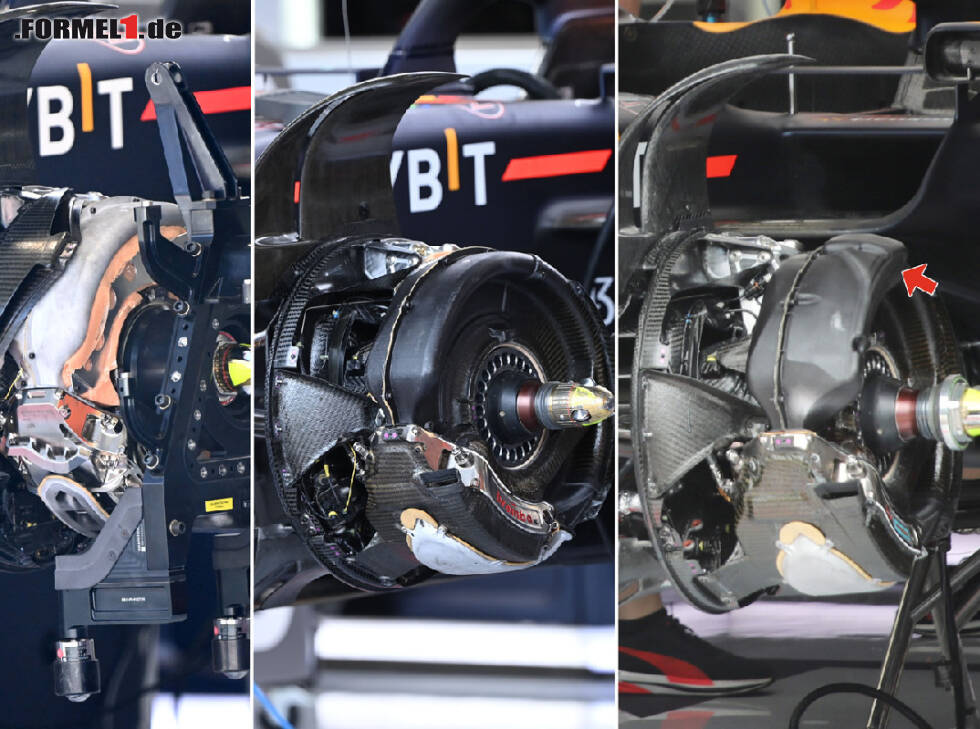 Foto zur News: Vorderrad-Bremsen des Red Bull RB18 im Vergleich