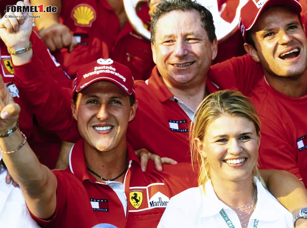 Michael Schumacher, Jean Todt, Rubens Barrichello Foto zur News: Michael Schumacher, Jean Todt, Rubens Barrichello