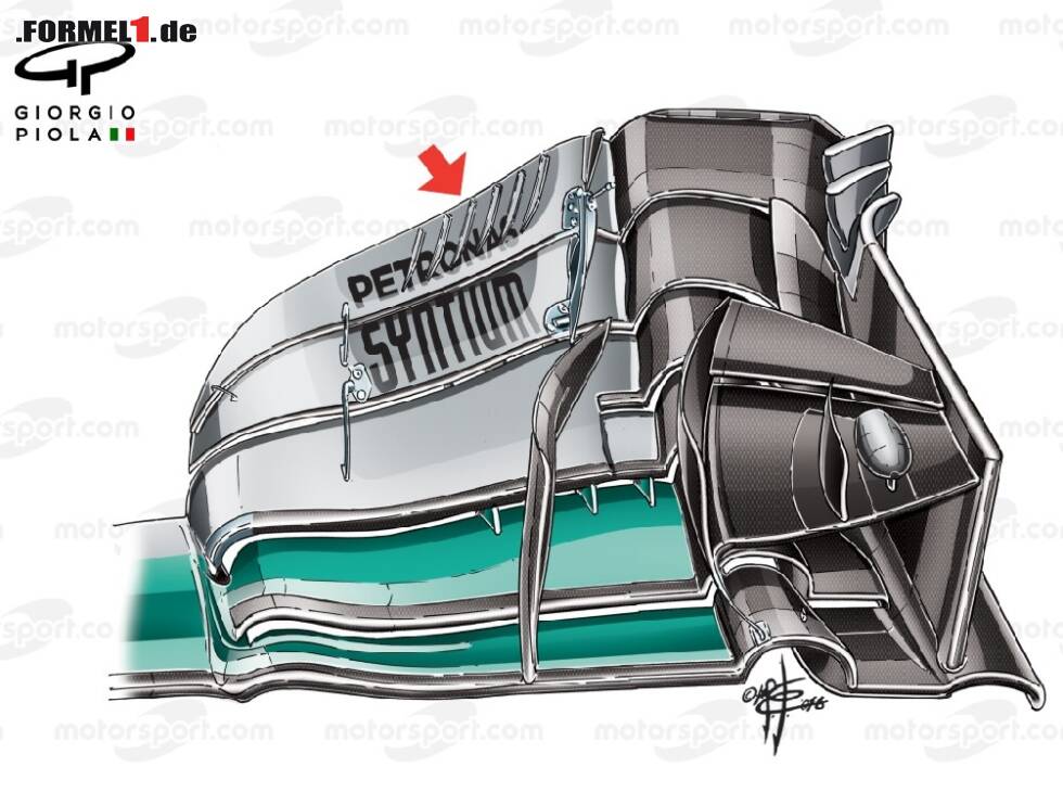 Foto zur News: Frontflügel-Detail am Mercedes W07 aus der Formel-1-Saison 2016
