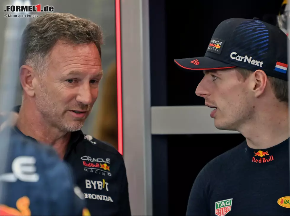 Christian Horner, Max Verstappen Foto zur News: Christian Horner, Max Verstappen