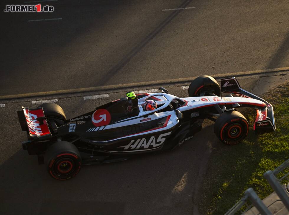 Foto zur News: Nico Hülkenberg (Haas) rollte nach der Zieldurchfahrt beim Formel-1-Rennen in Australien 2023 aus