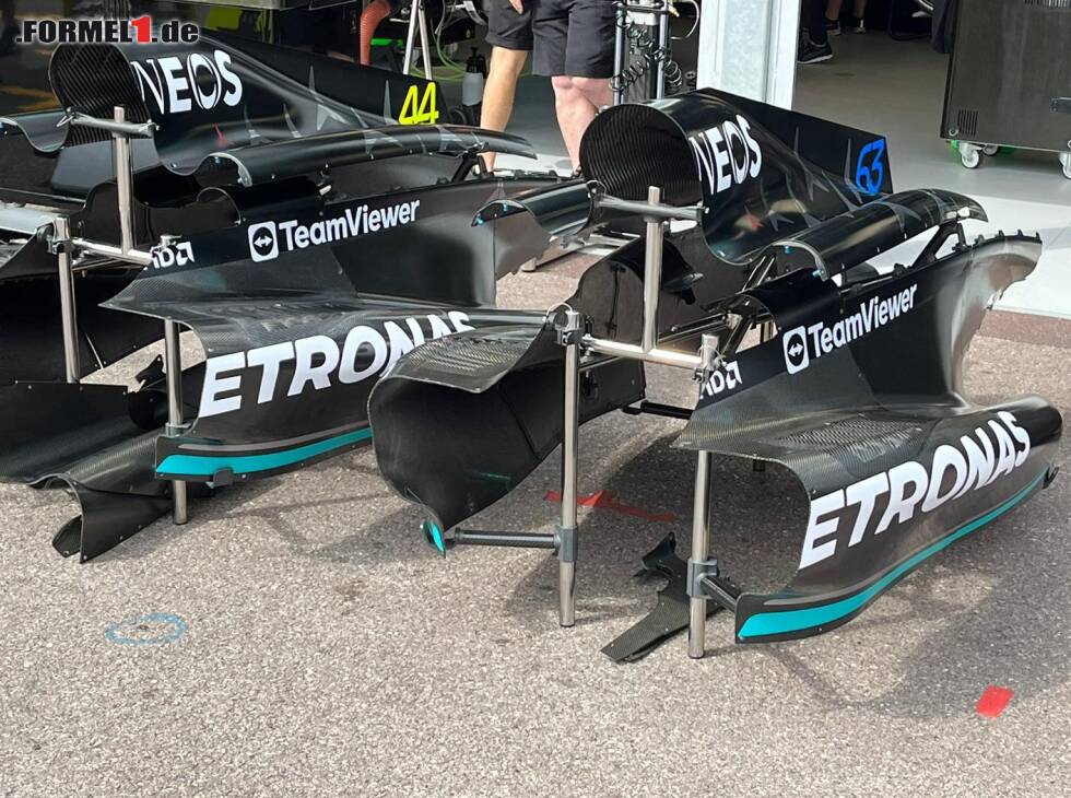 Foto zur News: Die neue Motorhaube von Mercedes beim Formel-1-Rennen in Monaco 2023