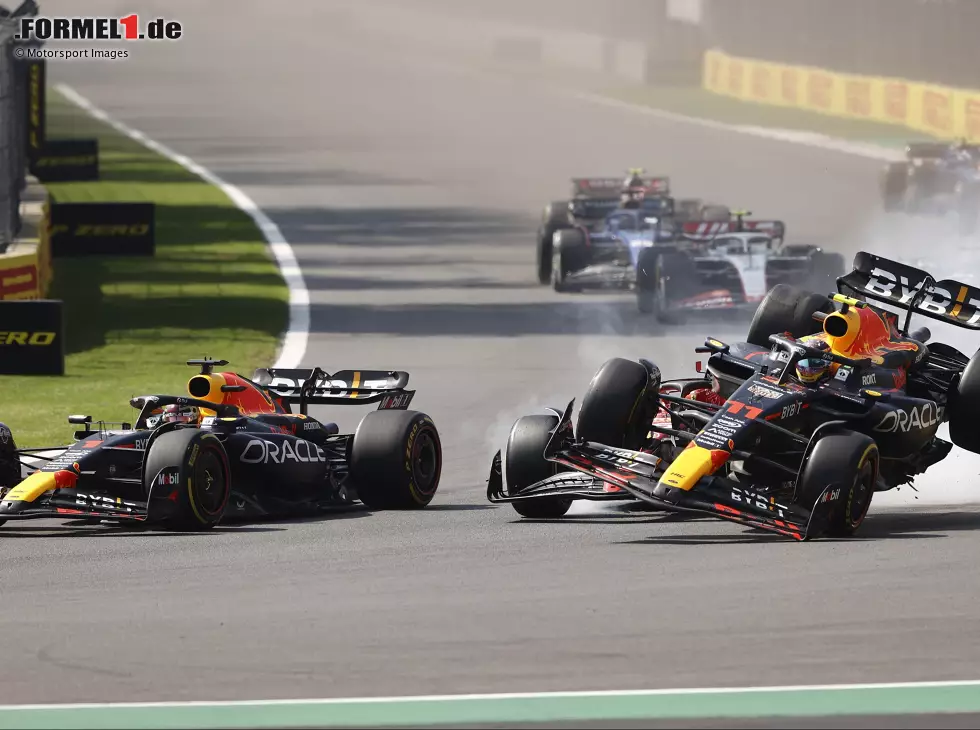 Max Verstappen, Charles Leclerc, Sergio Perez Foto zur News: Max Verstappen, Charles Leclerc, Sergio Perez