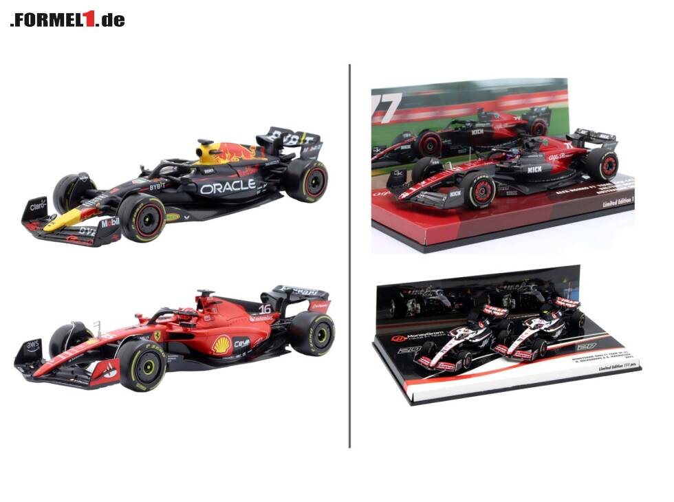 Red Bull RB19, Ferrari SF-23, Alfa Romeo C43, Haas VF-23 Doppel-Set Foto zur News: Red Bull RB19, Ferrari SF-23, Alfa Romeo C43, Haas VF-23 Doppel-Set