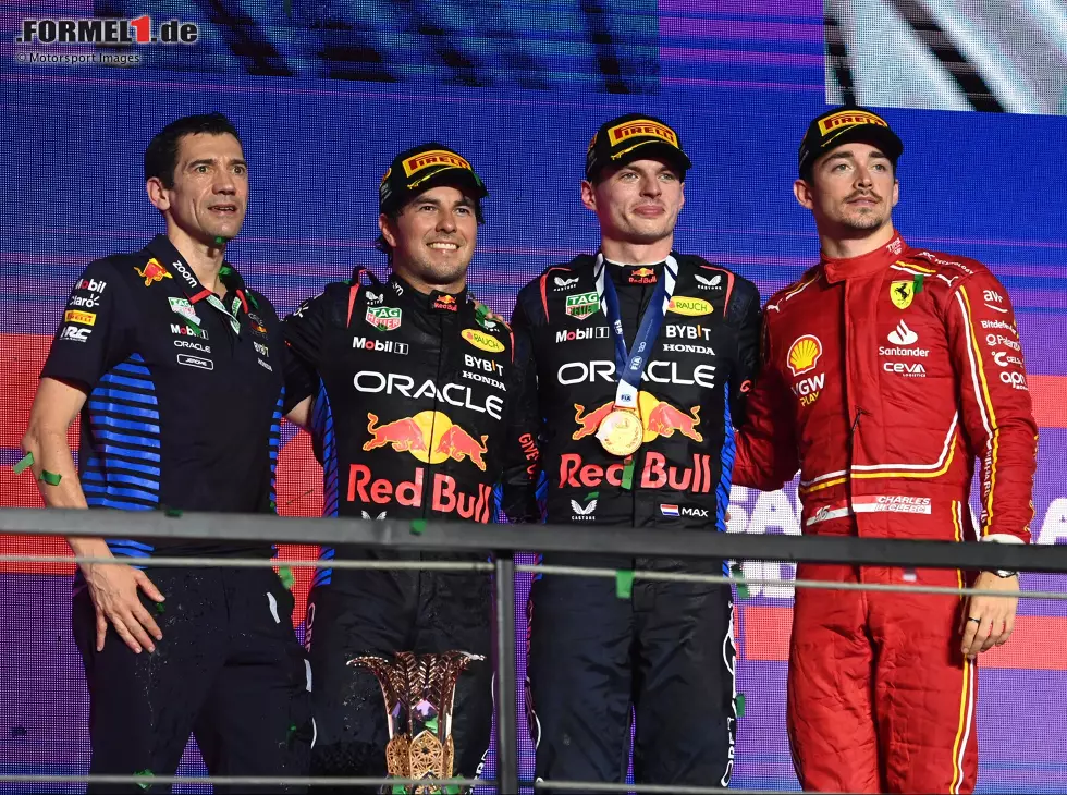 Sergio Perez, Max Verstappen, Charles Leclerc Foto zur News: Sergio Perez, Max Verstappen, Charles Leclerc